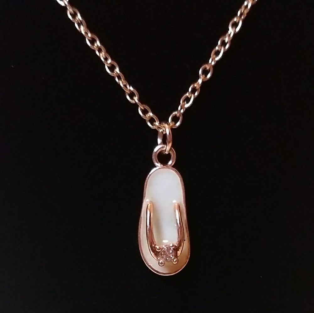 Rose Gold Flip Flop Necklace